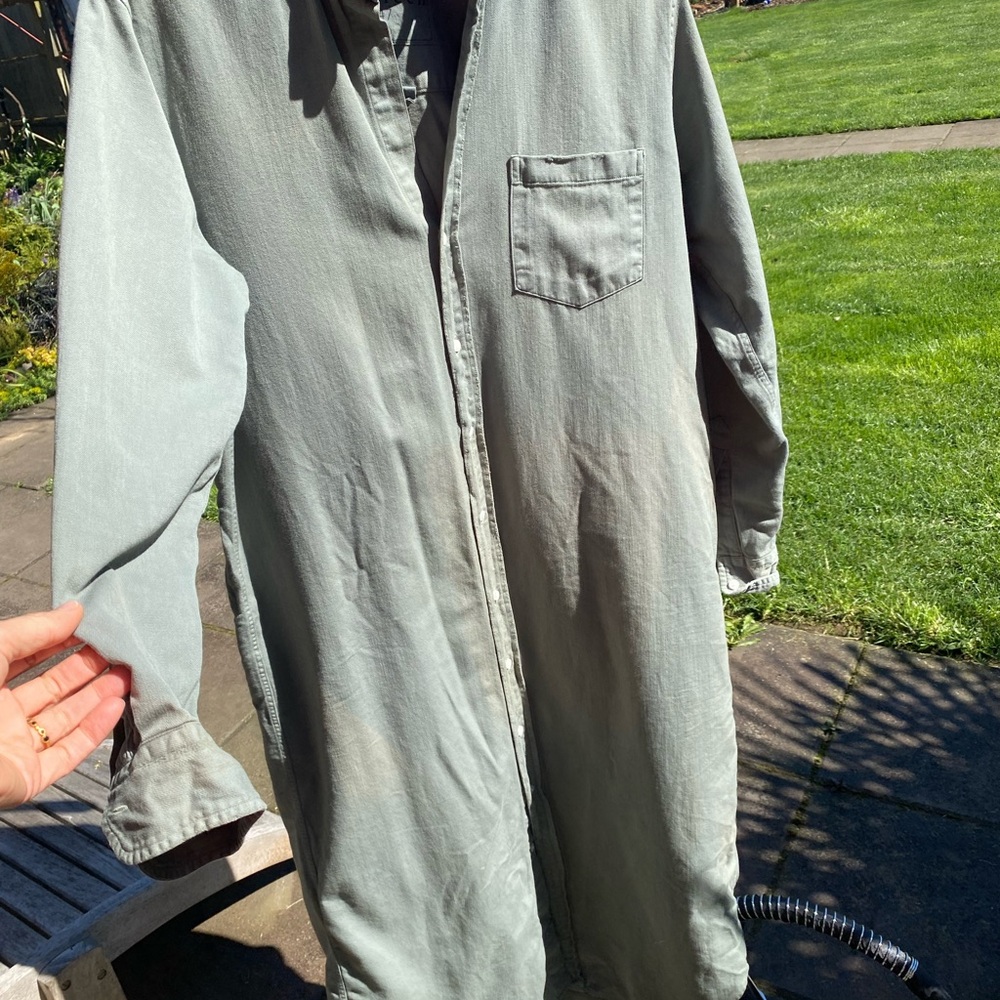 Frank & Eileen Women's Maxi Shirt Dress in Sage Green
